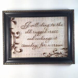 Vintage Hobby Lobby "Old Rugged Cross" Framed Wall Art Chriatian Decor